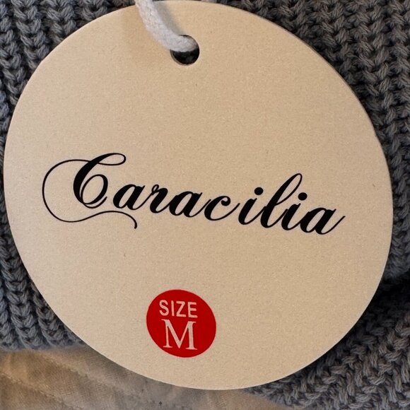 NEW Caracilia High Neck Sweater Knit Crop Top has Cap Sleeve Light Blue  Medium - Picture 6 of 8